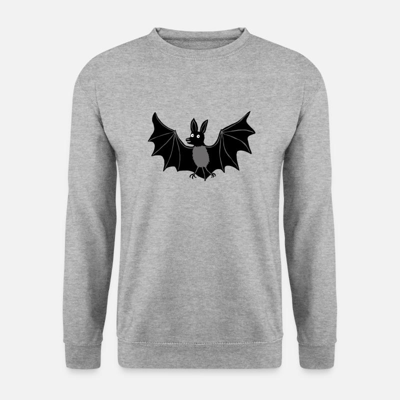 Fledermaus c - Unisex Pullover - Weißgrau meliert