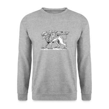 Fabelwesen - Unisex Pullover - Weißgrau meliert - Vorne - Alina (178cm) & Michal (187cm)