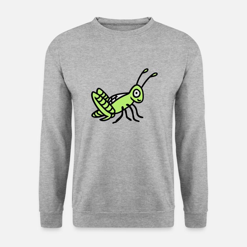 Grashüpfer 3 - Unisex Pullover - Weißgrau meliert