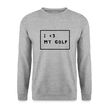 golf - Unisex Pullover - Weißgrau meliert - Vorne - Alina (178cm) & Michal (187cm)