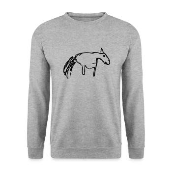 horse - Unisex Sweatshirt - salt & pepper - Front - Alina (178cm) & Michal (187cm)