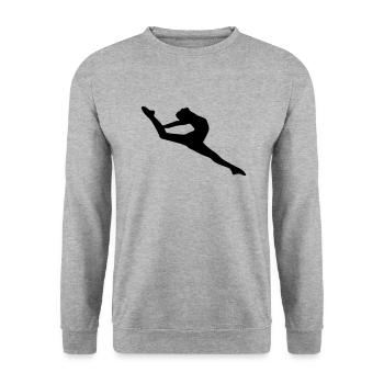 Vektor Balletttänzer Silhouette - Unisex Pullover - Weißgrau meliert - Vorne - Alina (178cm) & Michal (187cm)