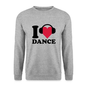 I love Music - Dance - Unisex Pullover - Weißgrau meliert - Vorne - Alina (178cm) & Michal (187cm)