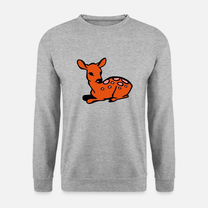 Hirsche reh - Unisex Pullover - Weißgrau meliert