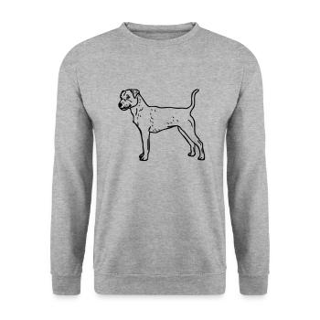 jackrusselsl_06 - Sweat-shirt Unisexe - gris chiné - Devant - Alina (178cm) & Michal (187cm)