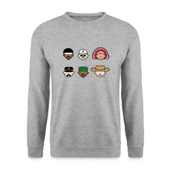 People from the village - Unisex Pullover - Weißgrau meliert - Vorne - Alina (178cm) & Michal (187cm)