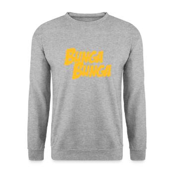 BungaBunga - Unisex Pullover - Weißgrau meliert - Vorne - Alina (178cm) & Michal (187cm)