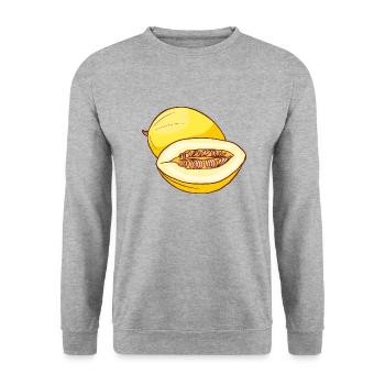Honeymelon Sugar Melon - Unisex Sweatshirt - salt & pepper - Front - Alina (178cm) & Michal (187cm)