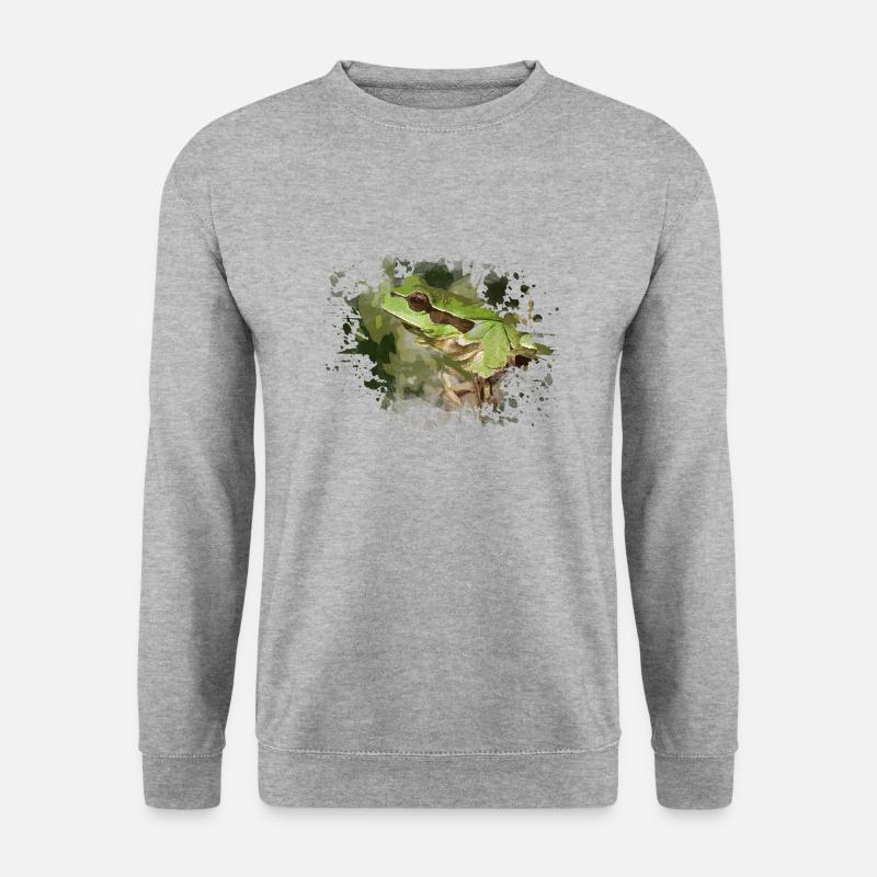 Frosch - Unisex Pullover - Weißgrau meliert