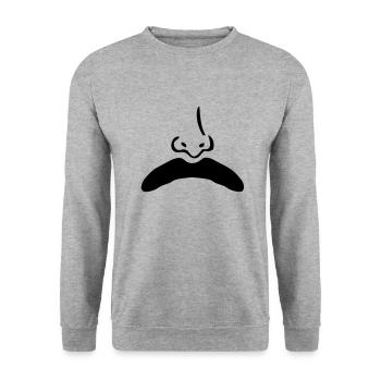 mustache mustache nose nose1 - Unisex Sweatshirt - salt & pepper - Front - Alina (178cm) & Michal (187cm)