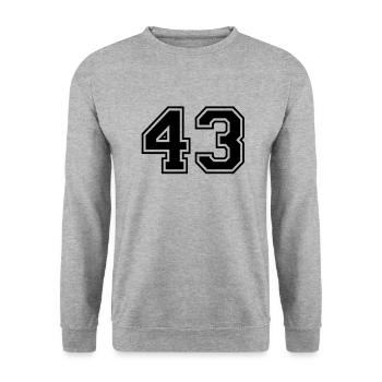 43 - Unisex Pullover - Weißgrau meliert - Vorne - Alina (178cm) & Michal (187cm)