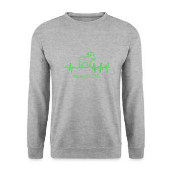 Herzschlag Ziege - Unisex Pullover - Weißgrau meliert - Vorne - Alina (178cm) & Michal (187cm)