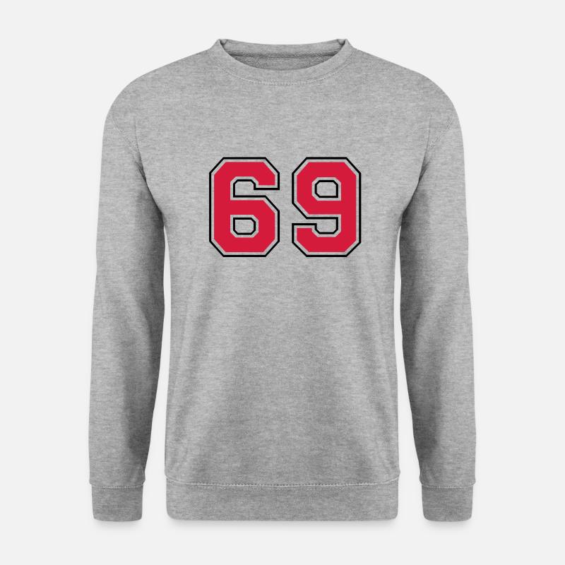 69__f2 - Unisex Pullover - Weißgrau meliert