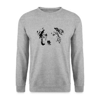 Chien, cadeau, berger australien, idée - Sweat-shirt Unisexe - gris chiné - Devant - Alina (178cm) & Michal (187cm)