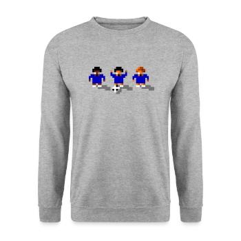 Soccer Blue - Unisex Sweatshirt - salt & pepper - Front - Alina (178cm) & Michal (187cm)