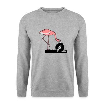 fête de la musique célébrer club disco raccrocher v - Sweat-shirt Unisexe - gris chiné - Devant - Alina (178cm) & Michal (187cm)