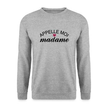 Appelle Moi Madame - Sweat-shirt Unisexe - gris chiné - Devant - Alina (178cm) & Michal (187cm)