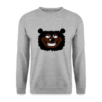 bear_head - Sweat-shirt Unisexe - gris chiné - Devant - Alina (178cm) & Michal (187cm)