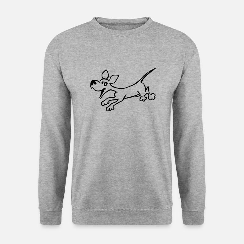 Hund - Unisex Pullover - Weißgrau meliert