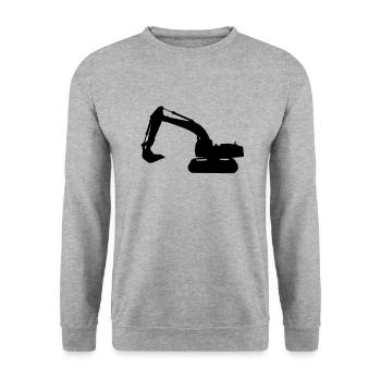 digger truck construction machine - Unisex Sweatshirt - salt & pepper - Front - Alina (178cm) & Michal (187cm)