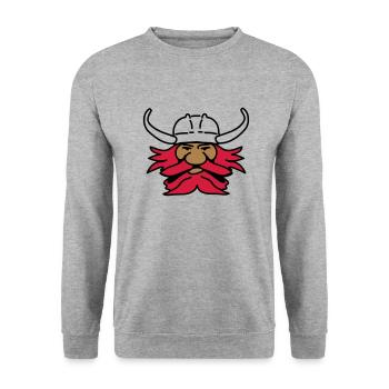wickinger_3c - Unisex Pullover - Weißgrau meliert - Vorne - Alina (178cm) & Michal (187cm)