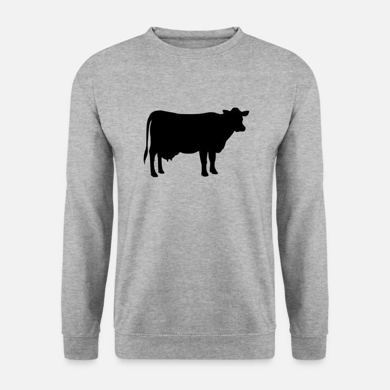 Kuh - Unisex Pullover - Weißgrau meliert