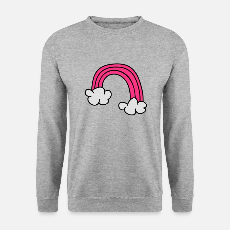 Kinderzeichnungen: Regenbogen - Unisex Pullover - Weißgrau meliert