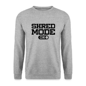 SHRED MODE ON - Unisex Pullover - Weißgrau meliert - Vorne - Alina (178cm) & Michal (187cm)