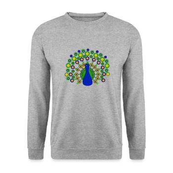 Peacock - Unisex Sweatshirt - salt & pepper - Front - Alina (178cm) & Michal (187cm)
