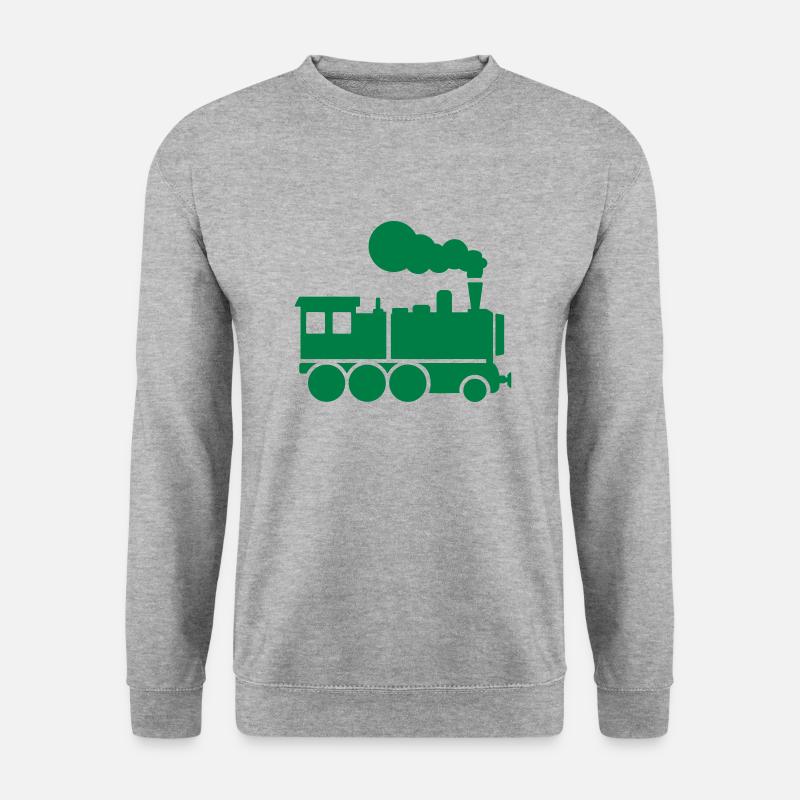 Lokomotive - Unisex Pullover - Weißgrau meliert