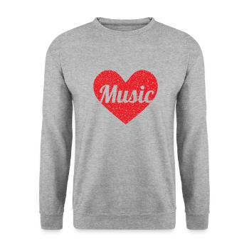 Cœur de la musique pour musiciens et amateurs de musique - Sweat-shirt Unisexe - gris chiné - Devant - Alina (178cm) & Michal (187cm)