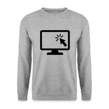 Computer - Unisex Pullover - Weißgrau meliert - Vorne - Alina (178cm) & Michal (187cm)