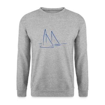 Sailing - Unisex Pullover - Weißgrau meliert - Vorne - Alina (178cm) & Michal (187cm)