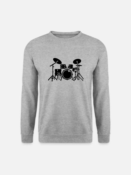 Schlagzeug - Unisex Pullover - Weißgrau meliert