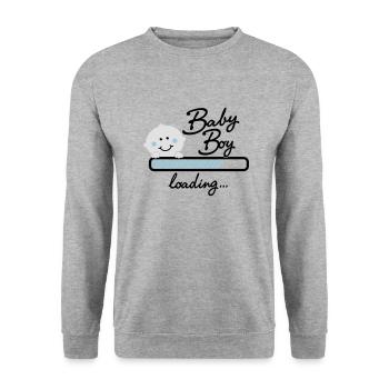 Baby Boy loading... - Unisex Pullover - Weißgrau meliert - Vorne - Alina (178cm) & Michal (187cm)