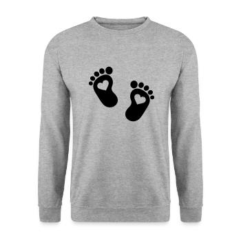 Baby Feet - Unisex Sweatshirt - salt & pepper - Front - Alina (178cm) & Michal (187cm)