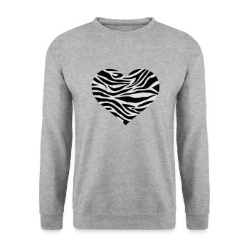 Zebra - Unisex Pullover - Weißgrau meliert - Vorne - Alina (178cm) & Michal (187cm)