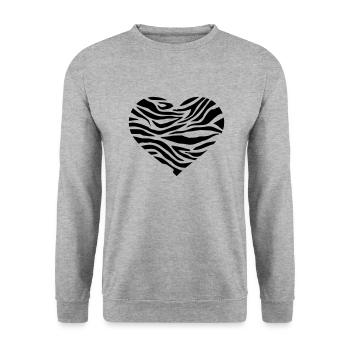 Zebra - Unisex Pullover - Weißgrau meliert - Vorne - Alina (178cm) & Michal (187cm)