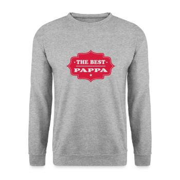 The best pappa 111 - Unisex Sweatshirt - salt & pepper - Front - Alina (178cm) & Michal (187cm)