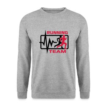 Running Team - Unisex Sweatshirt - salt & pepper - Front - Alina (178cm) & Michal (187cm)