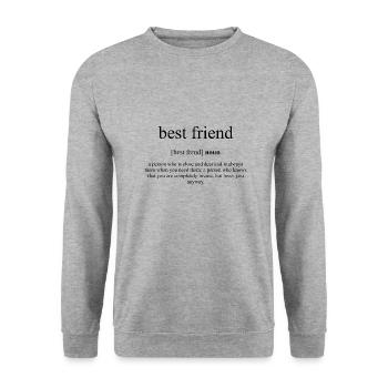 Dictionnaire de définition du meilleur ami - Sweat-shirt Unisexe - gris chiné - Devant - Alina (178cm) & Michal (187cm)