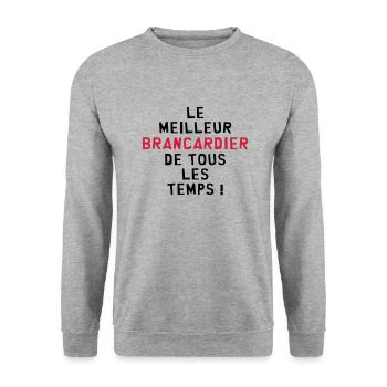 Brancardier / Ambulancier / Ambulance / Hôpital - Sweat-shirt Unisexe - gris chiné - Devant - Alina (178cm) & Michal (187cm)