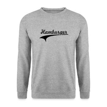 hamburger logo - Unisex Pullover - Weißgrau meliert - Vorne - Alina (178cm) & Michal (187cm)