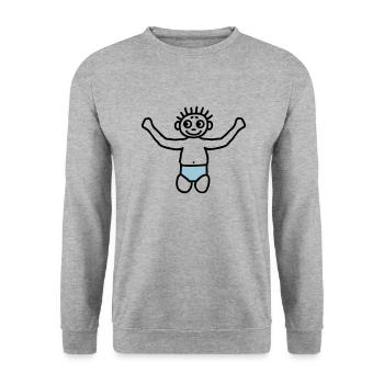 Toddler with diaper - V2 - Unisex Sweatshirt - salt & pepper - Front - Alina (178cm) & Michal (187cm)