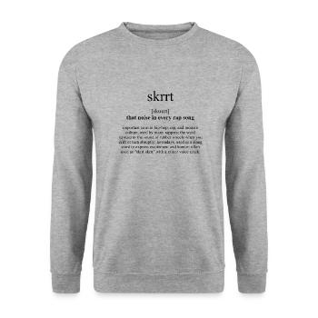 Skrrt (that noise in every rap song) Definition - Unisex Pullover - Weißgrau meliert - Vorne - Alina (178cm) & Michal (187cm)