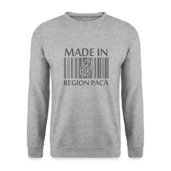 Provence Alpes Côte d'Azur Made in PACA Cigale - Sweat-shirt Unisexe - gris chiné - Devant - Alina (178cm) & Michal (187cm)