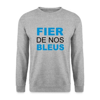 STOLZ AUF UNSERE BLAUEN - Unisex Pullover - Weißgrau meliert - Vorne - Alina (178cm) & Michal (187cm)