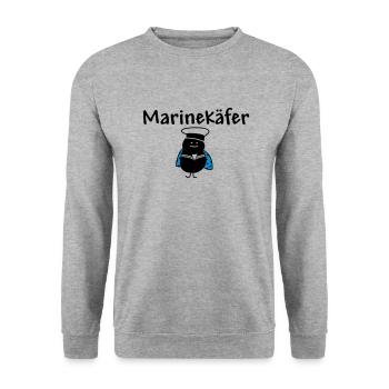 Marienkäfer in der Marine - Unisex Pullover - Weißgrau meliert - Vorne - Alina (178cm) & Michal (187cm)