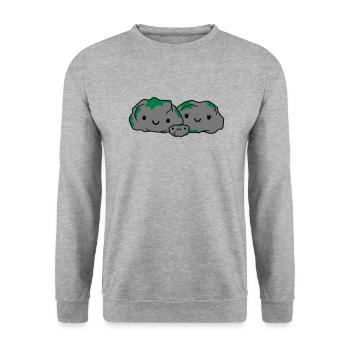 dear family stone mum dad - Unisex Sweatshirt - salt & pepper - Front - Alina (178cm) & Michal (187cm)