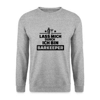 Barkeeper - Unisex Pullover - Weißgrau meliert - Vorne - Alina (178cm) & Michal (187cm)